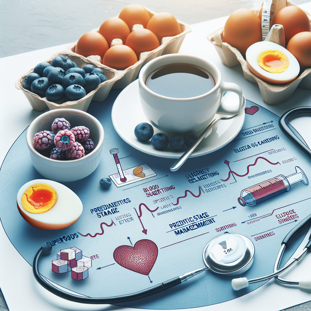 아침 공복에 삶은 달걀과 블루베리